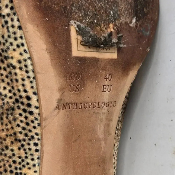 Anthropologie Animal Print Velvet Heeled Mules size 40 - Picture 6 of 6